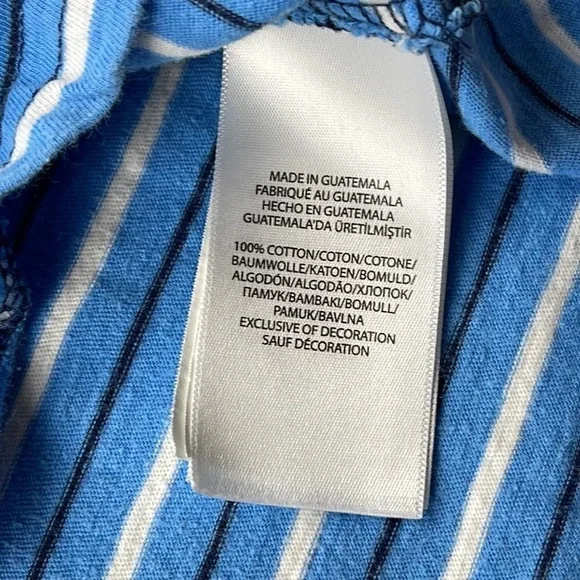 Polo Ralph Lauren Shirt Boys Large 14-16 Blue Stripe Short Sleeve Crewneck Shirt - Picture 7 of 9